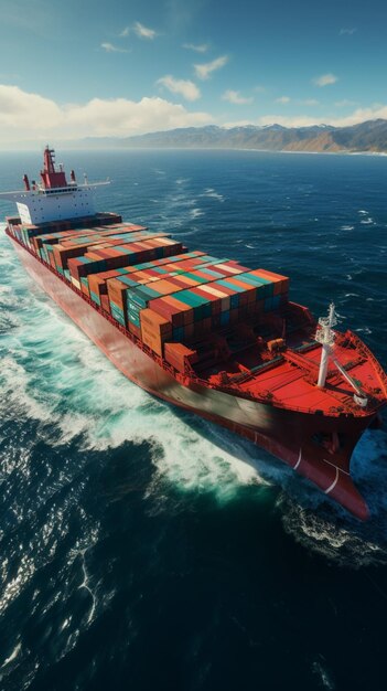 expansive ocean showcases aerial view cargo container ship vertical mobile wallpaper 896558 15965